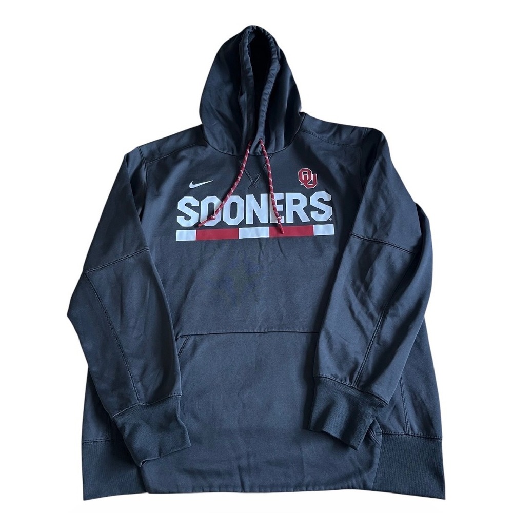 Oklahoma Sooners XL Nike Dri Fit Fleece Lined Hoodie Pullover Gray